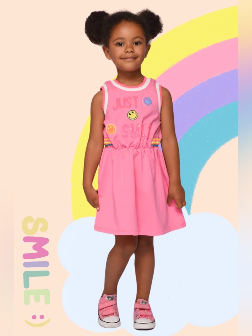 Hannah Banana Baby Sara Just Smile Sequin Emoji Face Dress Sz 5 NWOT